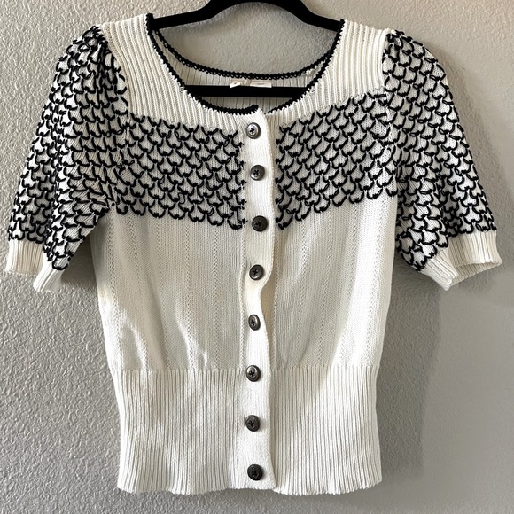 Moth button down short sleeve knit cardigan XS - Picture 1 of 6